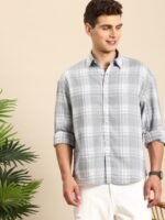 Mast & Harbour Pure Cotton Opaque Checked Casual Shirt