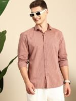 Mast & Harbour Vertical Stripes Pure Cotton Casual Shirt