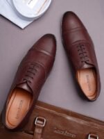 Men Rosewood Leatherette Oxford Formal Shoes