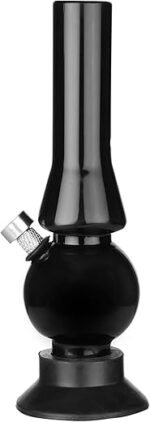 METIER® 8'' Acrylic Mini Waterpipe Bong, Portable Hookah, Smoking Pipe (Opaque Black Color)