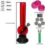 Metier Great Saving Deal ! Get 8 Inch Acrylic Water Bong Along with 1 Additional Shooters,5 pcs of SS Screen & 1 Pcs of 2 Inch Herb Grinder (GRA209).