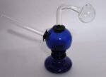 MFT 4 INCH Transparent Blue BUBLER Smoking Weed HANDPIPE Glass Bong Funnel Oil Burner Hand Blue Pipe
