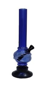 MFT 8 inch Smoking Transparent Acrylic Water Bong, Portable Hookah Bongs (Blue)