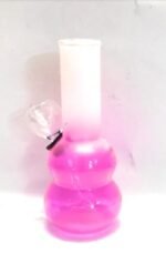 MFTONLINE 5 INCH Coloured Pink Glass Water Bong Smoking Weed