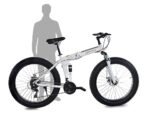 Mioox Fat Tyre Folding Cycles Bicycle Dual Suspension Fat Mountain Bike With 26X4 Inch Wheels And With 21 Speed Shimano Gears 26 T Fat Tyre Cycle For Unisex Adults (White.01),...