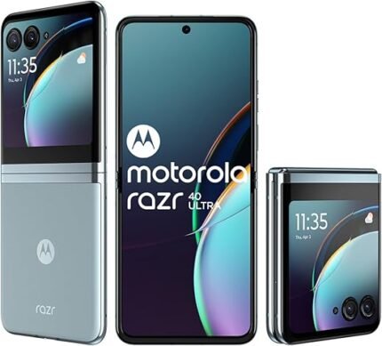 Motorola razr 40 Ultra (Glacier Blue, 8GB RAM, 256GB Storage) | 3.6" External AMOLED Display | 6.9" AMOLED 165Hz Display | 32MP Selfie Camera |30W TurboPower Charging | Android 13