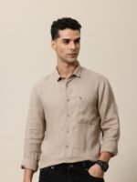 Mr Bowerbird Pure Linen Tailored Fit Opaque Casual Shirt