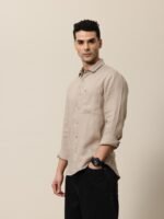 Mr Bowerbird Pure Linen Tailored Fit Opaque Casual Shirt