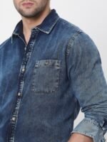 Mufti Faded Slim Fit Opaque Cotton Casual Shirt