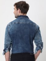 Mufti Faded Slim Fit Opaque Cotton Casual Shirt