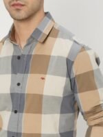 Mufti Slim Fit Buffalo Checks Pure Cotton Casual Shirt