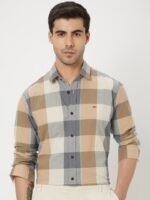 Mufti Slim Fit Buffalo Checks Pure Cotton Casual Shirt