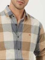 Mufti Slim Fit Buffalo Checks Pure Cotton Casual Shirt