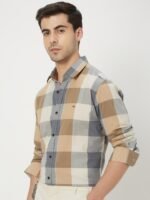 Mufti Slim Fit Buffalo Checks Pure Cotton Casual Shirt