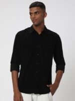 Mufti Slim Fit Spread Collar Long Sleeve Casual Shirt