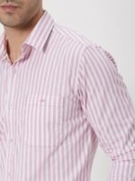 Mufti Slim Fit Striped Pure Cotton Casual Shirt