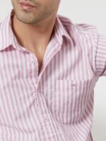 Mufti Slim Fit Striped Pure Cotton Casual Shirt