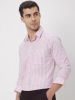 Mufti Slim Fit Striped Pure Cotton Casual Shirt