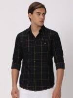 Mufti Slim Fit Tartan Checks Pure Cotton Casual Shirt