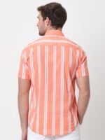 Mufti Striped Pure Cotton Slim Fit Casual Shirt