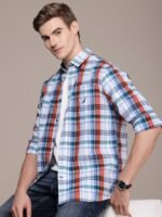 Nautica Pure Cotton Classic Seersucker Checked Casual Shirt