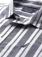 Nautica Pure Cotton Seersucker Classic Fit Striped Casual Shirt