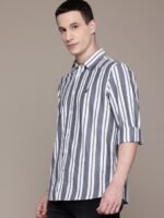 Nautica Pure Cotton Seersucker Classic Fit Striped Casual Shirt