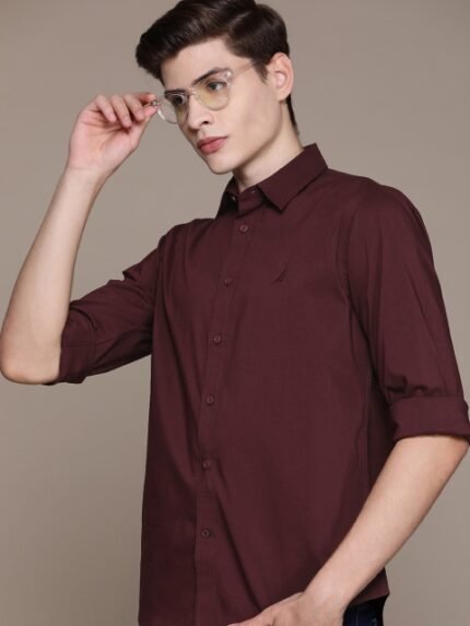 Nautica Slim Fit Opaque Casual Shirt