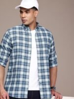 Nautica Tartan Checked Opaque Pure Cotton Casual Shirt