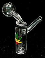 Newzenx® Glass Oil Burner Honey/Meth Crystal Bong 2.5 Inch/OD-22mm Included Velvet Pouch & Accessories