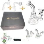 Newzenx® Glass Showerhead Bong 5.5 Inch Cutty Bong (for Oil/Honey/Meth/Weed/Multi Purpose All-in-One Bong) Included Gift Box & Full Accessories