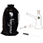 Newzenx Glass Velvet Hookah Bong, Pipe Clear, Pouch and Full Accessories (Black)