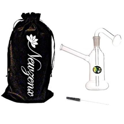 Newzenx Glass Velvet Hookah Bong, Pipe Clear, Pouch and Full Accessories (Black)