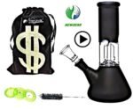 NEWZENX Percolator Bong 8.2 Inch Ice Feature Water Pipe Glass Bong with Full Smoking Accessories