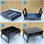 NL TRADERS Charcoal Barbeque Grill - Portable Barbecue Grill Folding BBQ Grill(2 Spatula,1 BBQ,10 Skewers,1 Air Blower) Outdoor Grill Tools for Camping Hiking Picnics, Free...