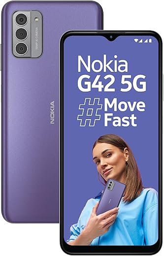 Nokia G42 5G Powered by Snapdragon® 480 Plus 5G | 50MP Triple Rear AI Camera | 6GB RAM (4GB RAM + 2GB Virtual RAM) | 128GB Storage | 3-day Battery Life | 2 Years of Android...