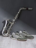 nubeat AREA808 Green Leather Mens Sneakers
