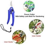 Oblivion Gardening Tools - Flower Cutter/Garden Shear/Pruner & Big Garden Tool Set Wooden Handle Hand Cultivator,Trowel, Garden Fork (Set of 4)