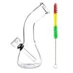 Outontrip 6 Inch Conical Transparent Clear Bong with Cleaner