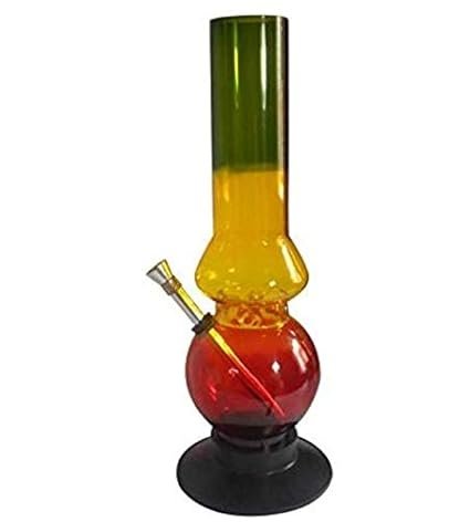 pegs'N'pipes Rasta Acrylic Ice Bong (Multicolour, 8 Inches)