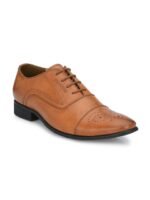 Provogue Men Tan Brown Formal Oxfords