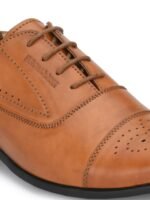 Provogue Men Tan Brown Formal Oxfords