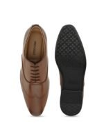 Provogue Men Textured Leather Formal Oxfords