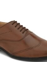 Provogue Men Textured Leather Formal Oxfords