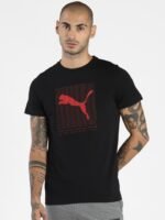 Puma Men Black Graphic Slim Fit T-Shirt