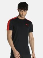 Puma Men Black & Red Teams Czech Republic Printed DryCell T-Shirt