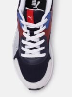 Puma Men Navy Blue and White Colourblocked Sneakers