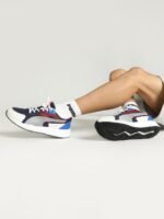 Puma Men Navy Blue and White Colourblocked Sneakers