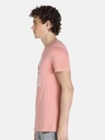 Puma Men Pink & White Brand Logo Printed Slim Fit T-shirt