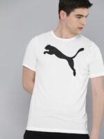 Puma Men White ACTIVE Big Logo Printed dryCELL Round Neck T-shirt